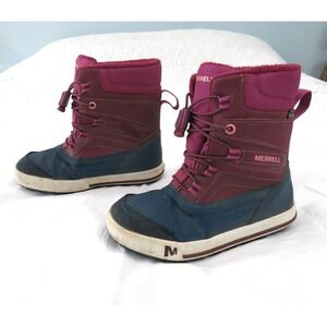 Merrell Kids Snow Bank 3.0 Waterproof Boot Youth 13 Fuchsia Insulated Slip On